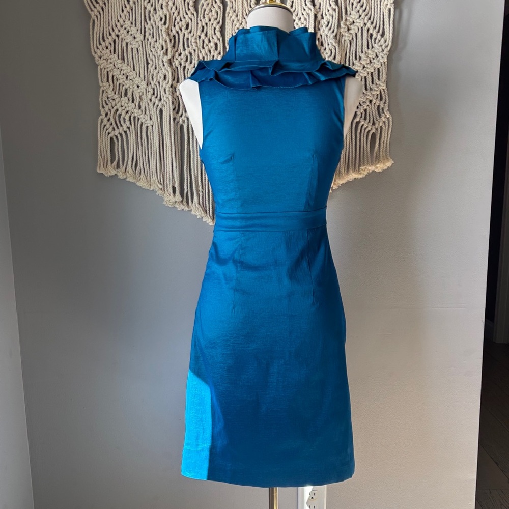 Merona Teal Ruffled Mini Dress - Picture 4 of 6